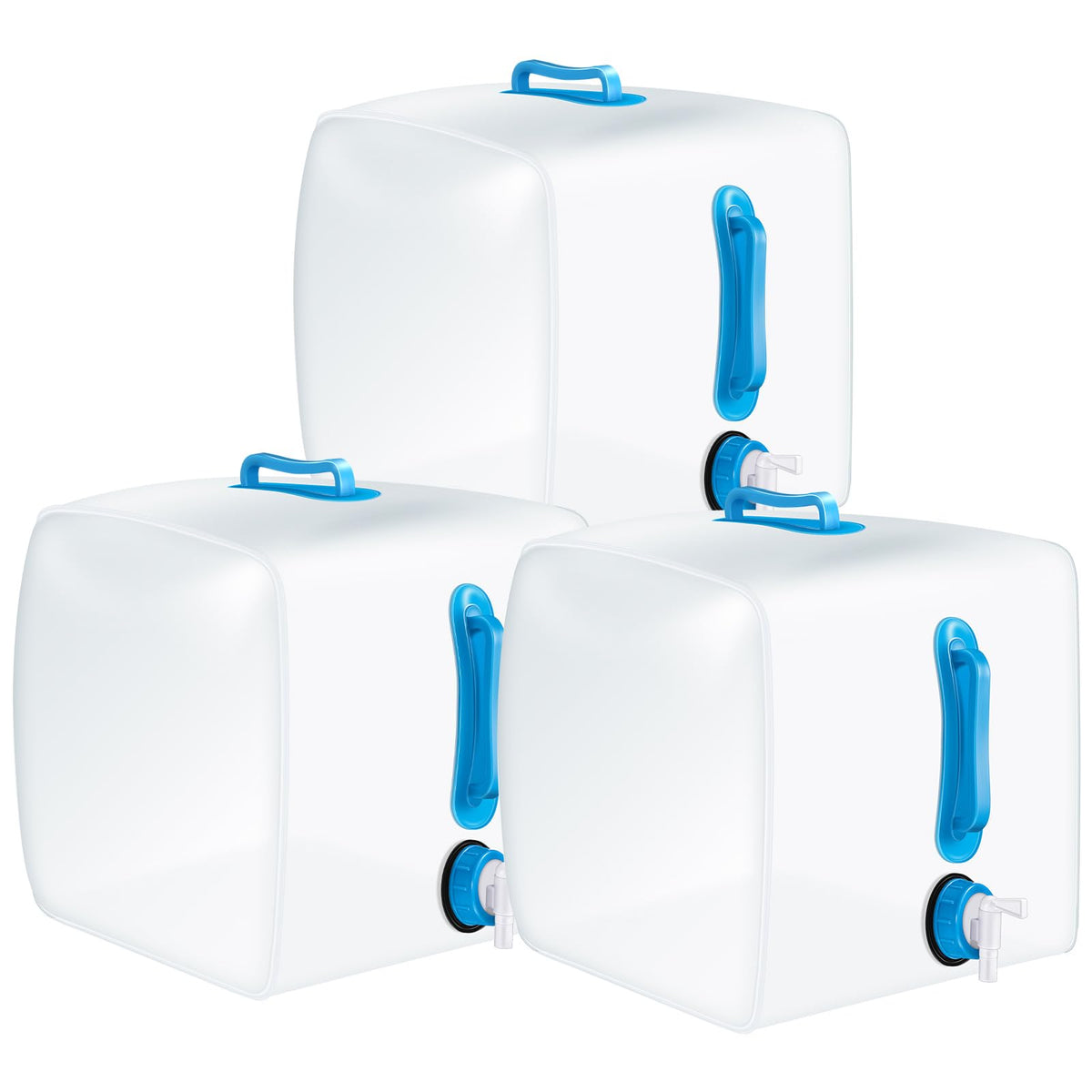 Reallnaive 3 Pcs 5.3 Gallon Collapsible Water Container with Spigot