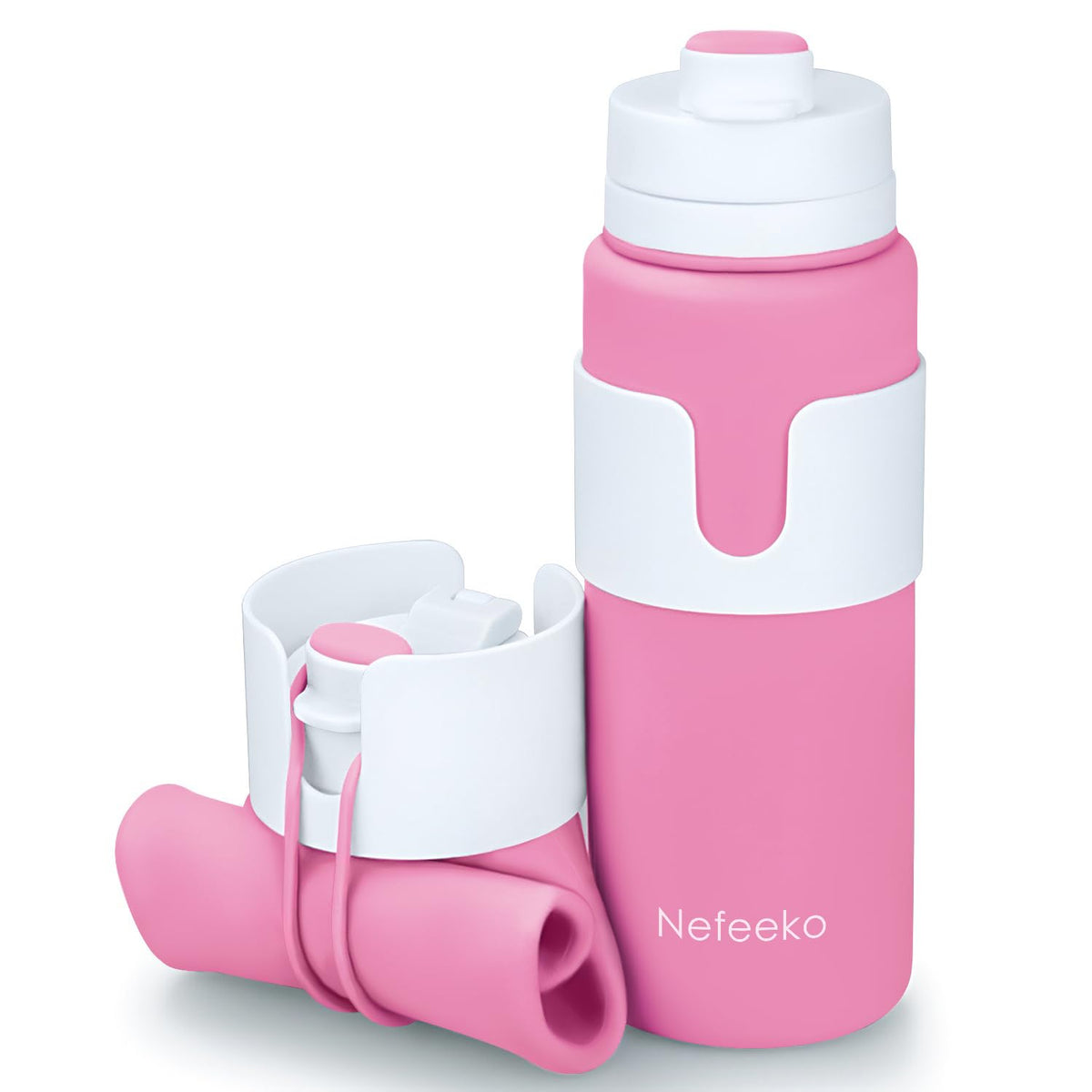 Nefeeko Collapsible Water Bottle, BPA Free 26oz Silicone Water Bottles