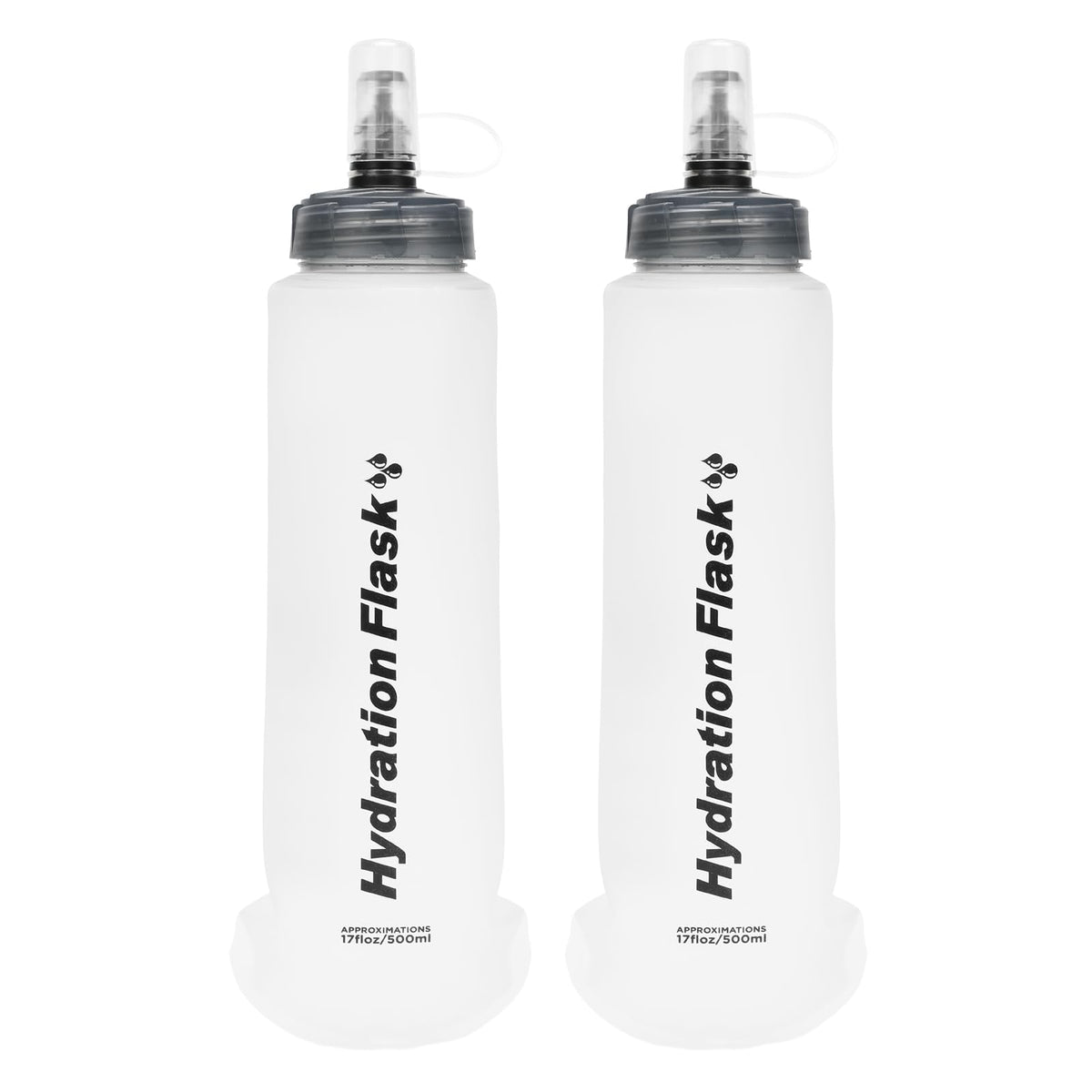 TRIWONDER TPU Soft Folding Water Bottles BPA-Free Collapsible Flask for Hydration Pack - Ideal for Running Hiking Cycling Climbing (250ml/8.45oz - Pack of 2)