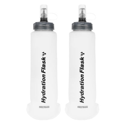 TRIWONDER TPU Soft Folding Water Bottles BPA-Free Collapsible Flask for Hydration Pack - Ideal for Running Hiking Cycling Climbing (250ml/8.45oz - Pack of 2)