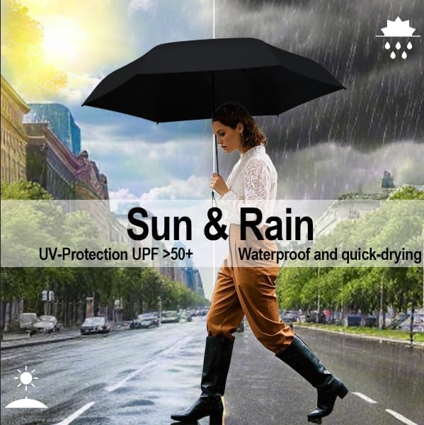 Mini Travel Umbrella, UPF 50+ Compact Fits in Purse