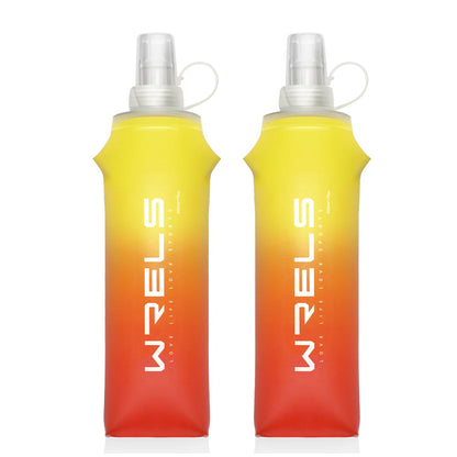 WRELS TPU Soft Flask Lightweight Portable Reusable Water Bottle,BPA Free Collapsible Flask for Hydration Pack in Running Hiking Cycling and Marathon