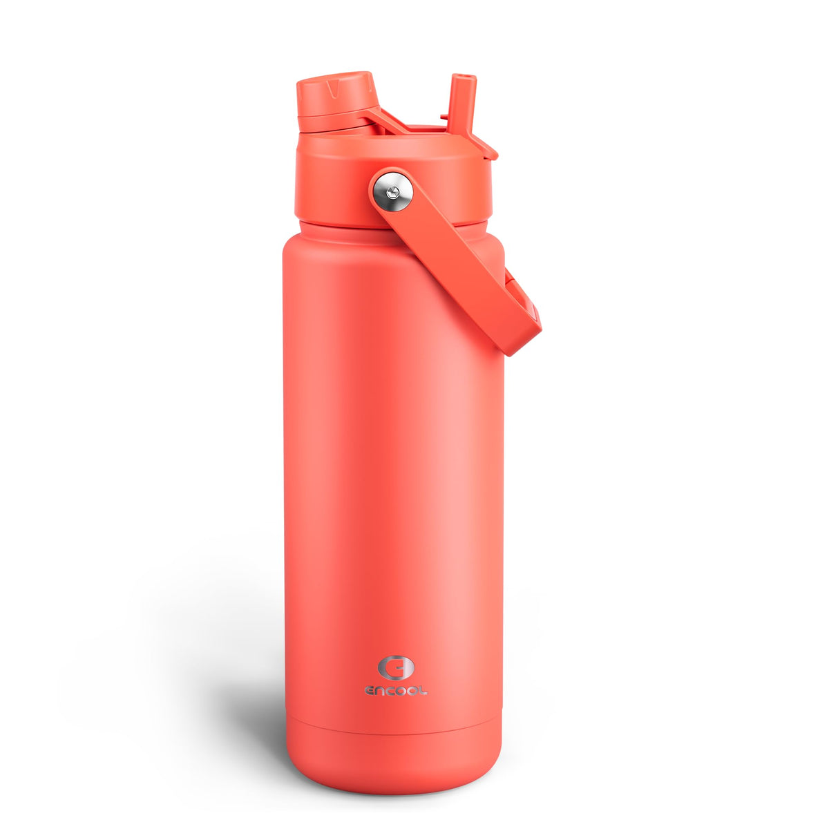 ENCOOL Insulated Water Bottle with Straw Stainless Steel Water Bottle, Leak-Proof, BPA-Free, Double Wall Vacuum Keeps Cold for 24 Hours for Sports, Travel, School (26 oz, Black Night)