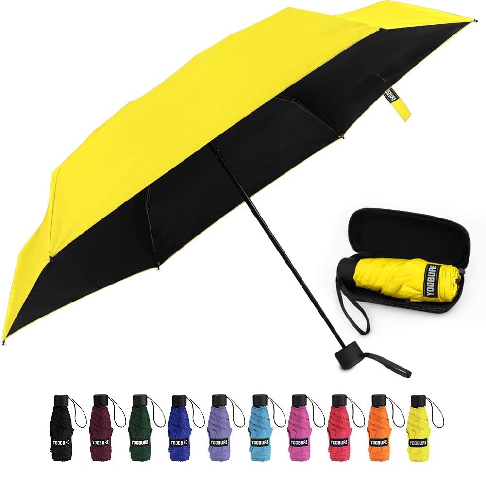 Yoobure Mini Travel Umbrella with Case, Compact Folding Umbrella