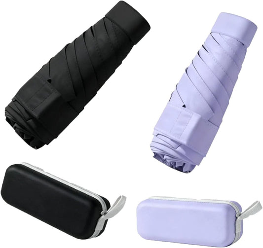 TOPSAIL Mini Umbrella for Travel, UPF 50+ UV Sun & Rain Protection, Compact 6k Folding Pocket Umbrella with Case for Purse, Backpack