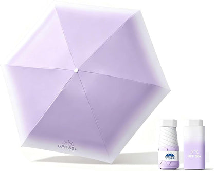 YYSPR Gradient Color UPF50+ 5-folding Mini Flat Pocket Umbrella