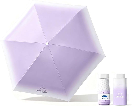 YYSPR Gradient Color UPF50+ 5-folding Mini Flat Pocket Umbrella