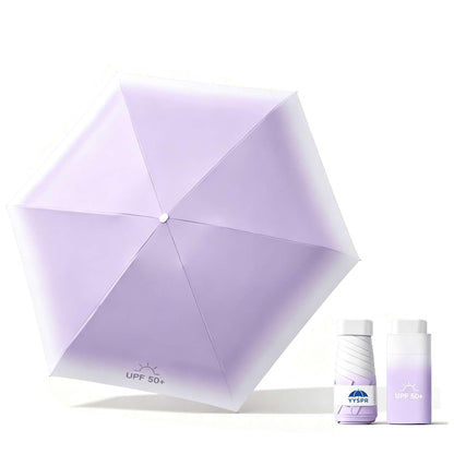 YYSPR Gradient Color UPF50+ 5-folding Mini Flat Pocket Umbrella