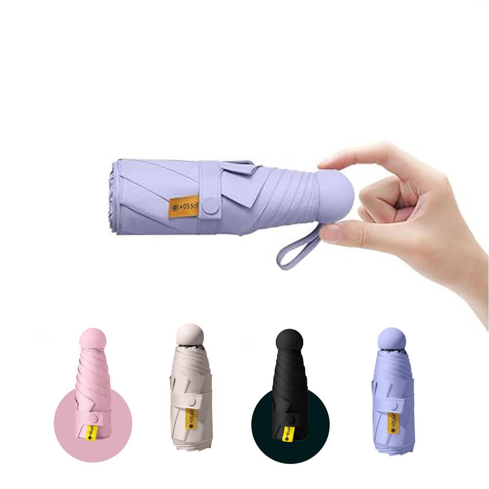 Travel Umbrella Portable Compact Umbrellas Pocket Mini for Purse Umbrellas for UV Small Backpack with Case Folding for Women