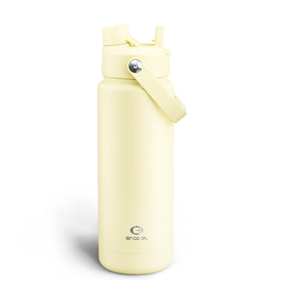ENCOOL Insulated Water Bottle with Straw Stainless Steel Water Bottle, Leak-Proof, BPA-Free, Double Wall Vacuum Keeps Cold for 24 Hours for Sports, Travel, School (26 oz, Black Night)