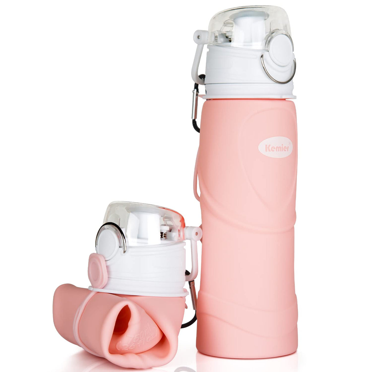 Collapsible Silicone Water Bottles-750ML,Medical Grade,BPA Free Travel Water Bottle Can Roll Up,26oz,Leak Proof Foldable Sports & Outdoor Water Bottles