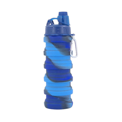 Collapsible Water Bottles Travel water bottle Sports Portable Sport Water Bottle Reusable Water Bottles comes with mountaineering Buckle 500ml silicone Water-proof camping water bottle