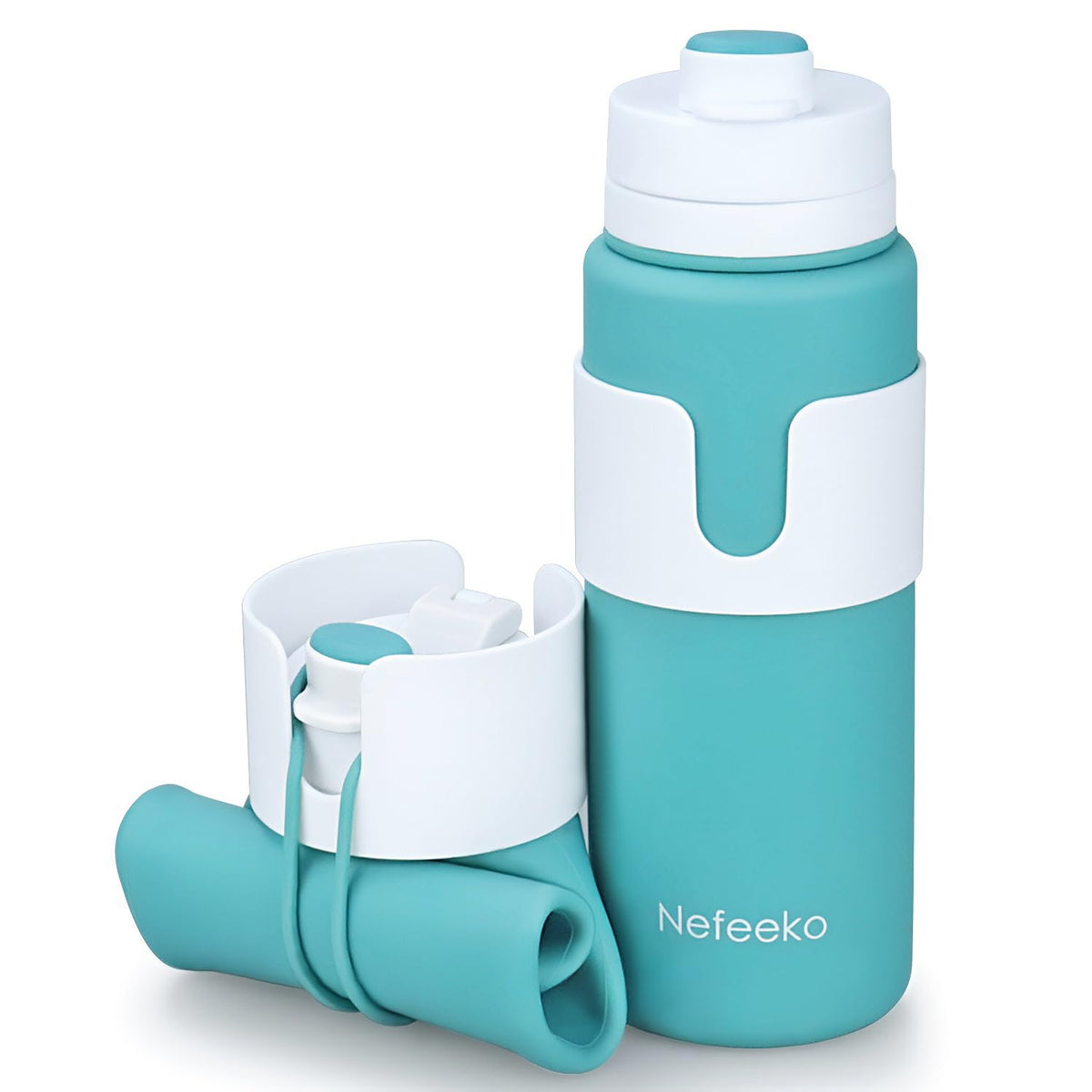 Nefeeko Collapsible Water Bottle, BPA Free 26oz Silicone Water Bottles
