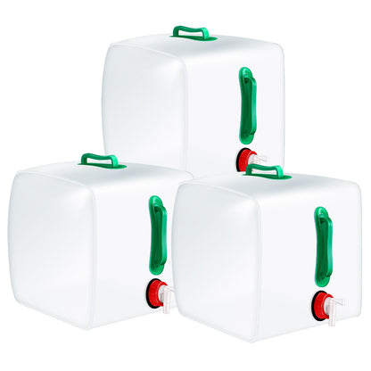 Reallnaive 3 Pcs 5.3 Gallon Collapsible Water Container with Spigot