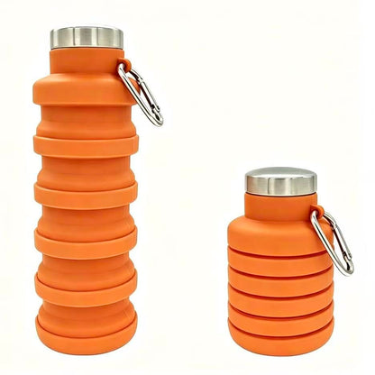 YCT Collapsible Water Bottle 17oz（500ml），Travel Portable Sport Water Bottle，Reusable Silicone Foldable Water Bottles for Gym Camping Hiking (Purple+Black)