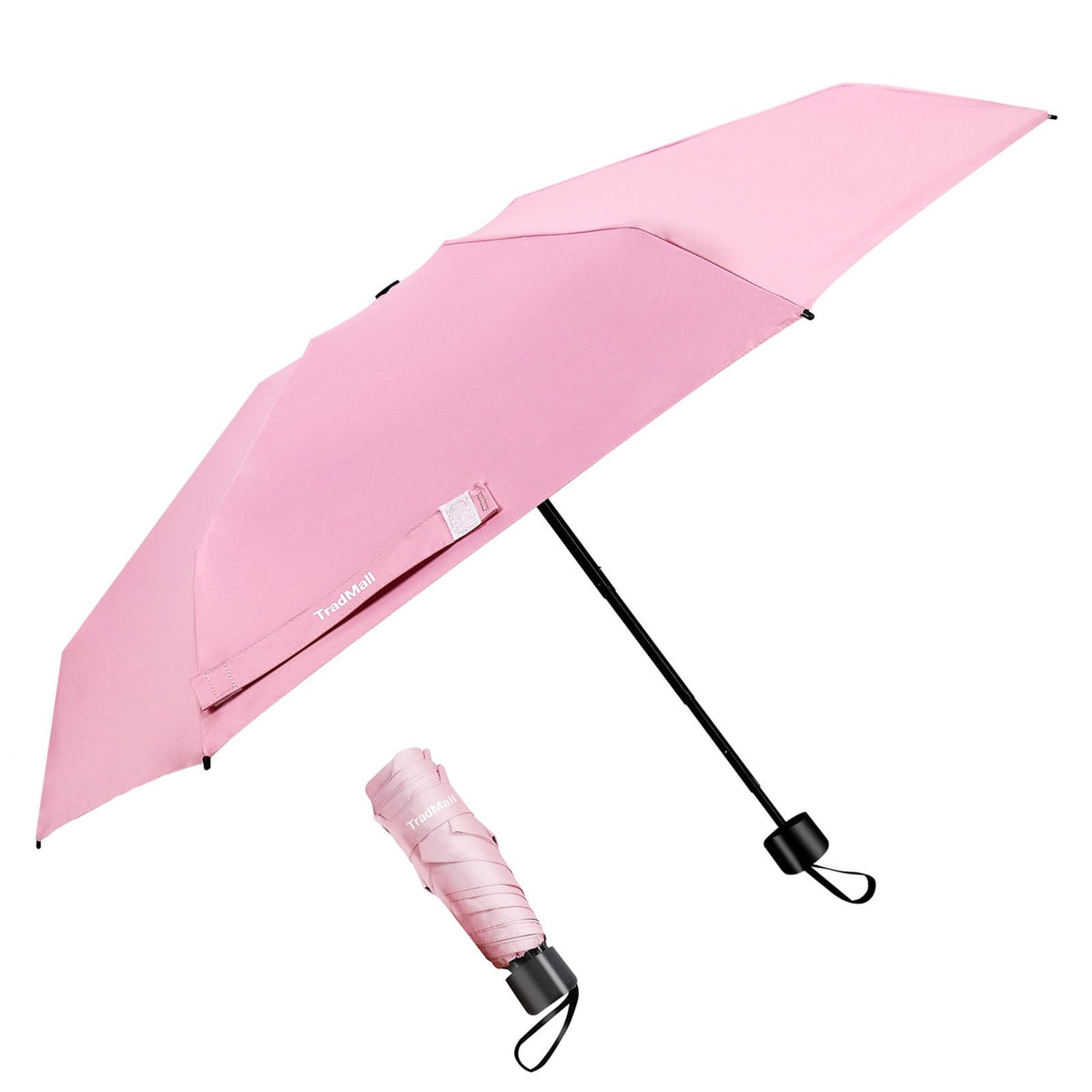 TradMall Mini Travel Umbrella, Portable Lightweight Compact Parasol with 95% UV Protection for Sun & Rain