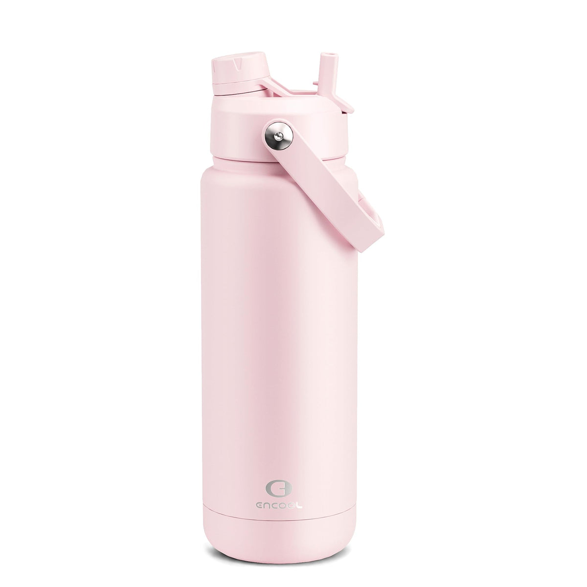 ENCOOL Insulated Water Bottle with Straw Stainless Steel Water Bottle, Leak-Proof, BPA-Free, Double Wall Vacuum Keeps Cold for 24 Hours for Sports, Travel, School (26 oz, Black Night)