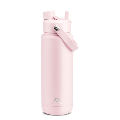 ENCOOL Insulated Water Bottle with Straw Stainless Steel Water Bottle, Leak-Proof, BPA-Free, Double Wall Vacuum Keeps Cold for 24 Hours for Sports, Travel, School (26 oz, Black Night)