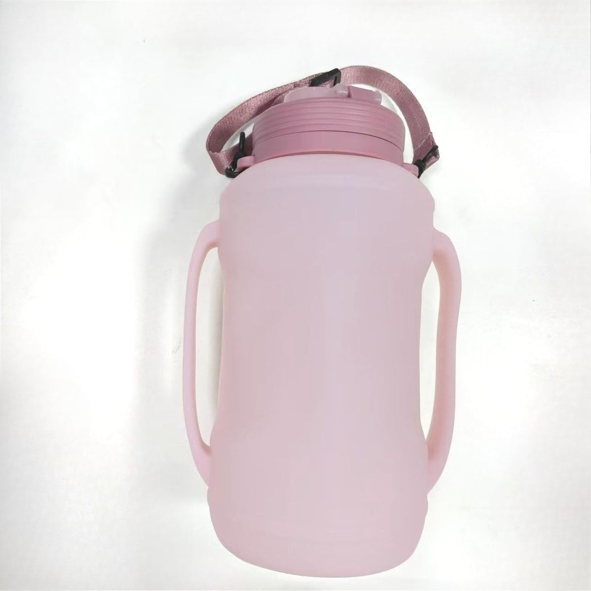 64oz Collapsible Silicone Water Bottle with Straw, BPA-Free,Foldable Water Jug with Handle for Gym, Hiking, Camping,Fishing (Pink)