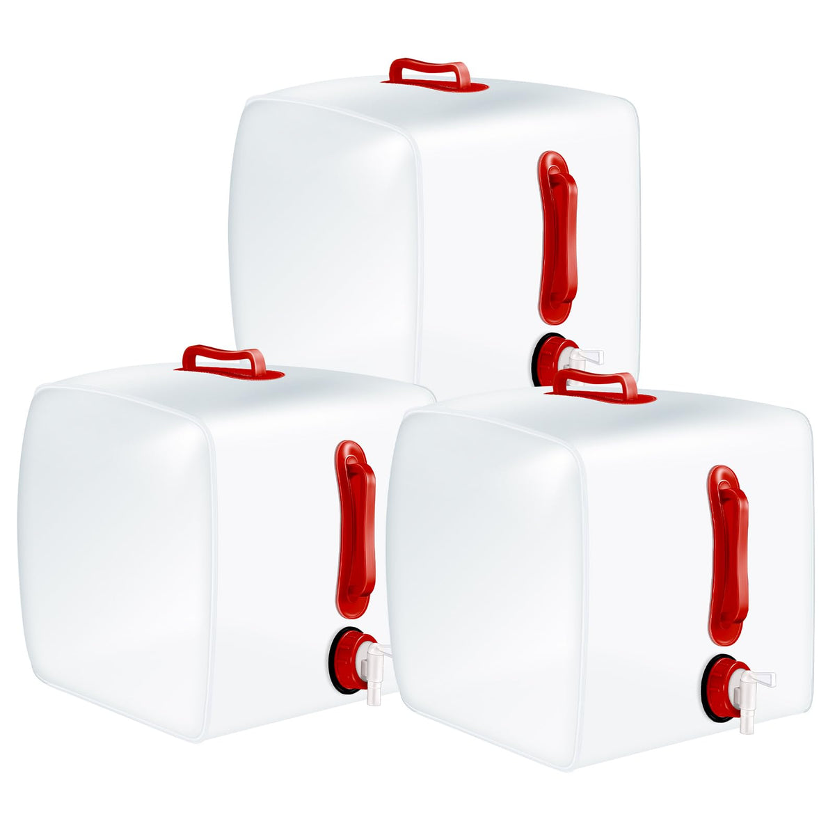 Reallnaive 3 Pcs 5.3 Gallon Collapsible Water Container with Spigot