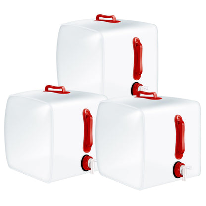 Reallnaive 3 Pcs 5.3 Gallon Collapsible Water Container with Spigot