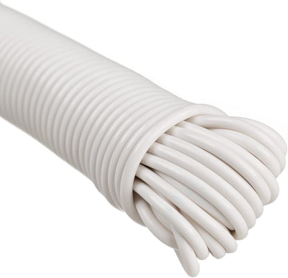 West Coast Paracord’s Plastic Coated Clothesline – Synthetic Fiber Core – All Purpose Laundry Line Dryer Rope – Strong and Durable – Crafting and DIY Projects- (5/32 Inch, 100 FT) White