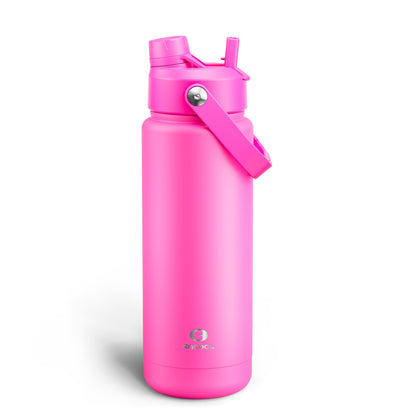 ENCOOL Insulated Water Bottle with Straw Stainless Steel Water Bottle, Leak-Proof, BPA-Free, Double Wall Vacuum Keeps Cold for 24 Hours for Sports, Travel, School (26 oz, Black Night)