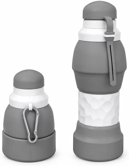 Petmaro Collapsible Water Bottles for traveling 20 oz (Grey)