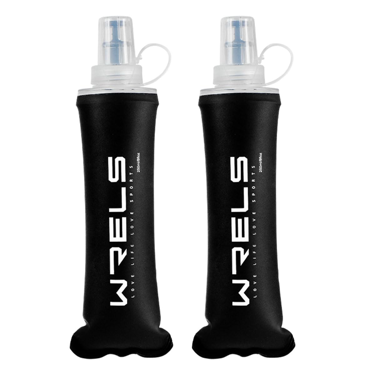 WRELS TPU Soft Flask Lightweight Portable Reusable Water Bottle,BPA Free Collapsible Flask for Hydration Pack in Running Hiking Cycling and Marathon