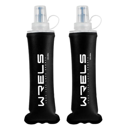 WRELS TPU Soft Flask Lightweight Portable Reusable Water Bottle,BPA Free Collapsible Flask for Hydration Pack in Running Hiking Cycling and Marathon