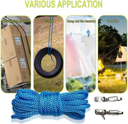 SEESE Rope Tightening Tool & Tensioner: Retractable Rope with Alloy Buckle for Outdoor Enthusiasts - Perfect for Camping Tent Building, Tarp Tie Downs, Hammock Installation & Outdoor Gear Securing (3)