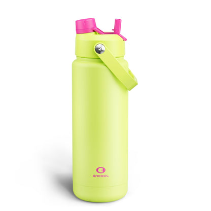 ENCOOL Insulated Water Bottle with Straw Stainless Steel Water Bottle, Leak-Proof, BPA-Free, Double Wall Vacuum Keeps Cold for 24 Hours for Sports, Travel, School (26 oz, Black Night)
