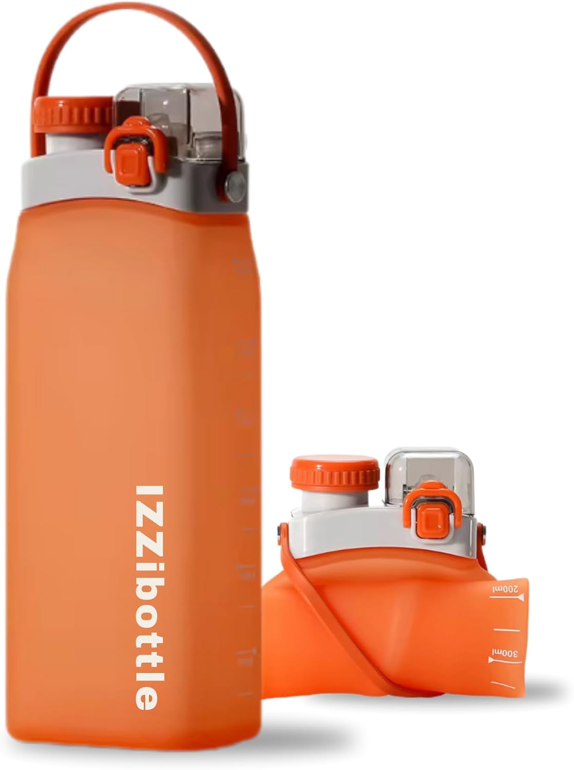 IZZI bottle Collapsible Lightweight Silicone Water Bottle (600ml, Blue) | BPA Free, Eco-Friendly, Medical Grade | Leakproof Bottle for Sports, Travel, Hiking, Gym, Outdoor Adventures and Daily Use