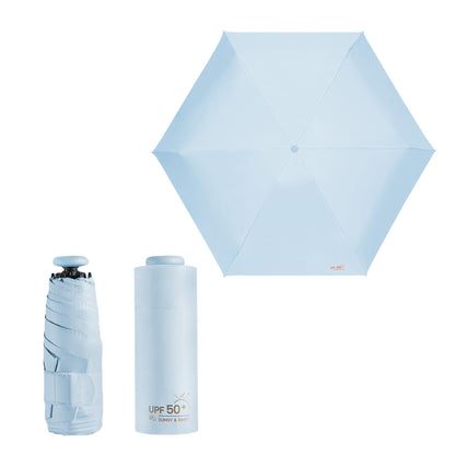 Mini Sun Travel UV Umbrella Anti UPF 50 Protection 99.9% Micro handle Coating Layer Fabric Compact/Lightweight Small Portable Backpack/Folding Purse Pocket Umbrella Rain/Blocking/Men Women Kids