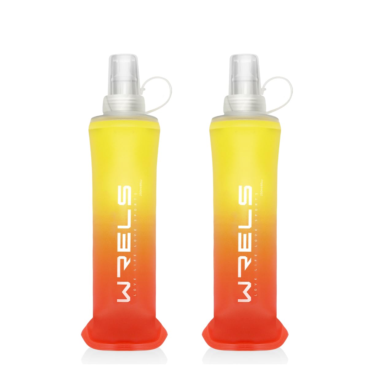 WRELS TPU Soft Flask Lightweight Portable Reusable Water Bottle,BPA Free Collapsible Flask for Hydration Pack in Running Hiking Cycling and Marathon