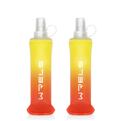 WRELS TPU Soft Flask Lightweight Portable Reusable Water Bottle,BPA Free Collapsible Flask for Hydration Pack in Running Hiking Cycling and Marathon