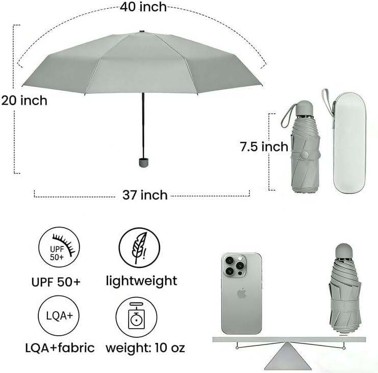 MRTLLOA Travel Essentials Mini/Compact Umbrella for Purse