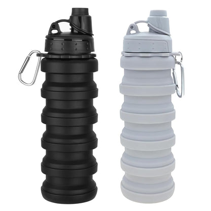 Collapsible Water Bottles 4 Pack 500ml (Grey+Purple+Blue+Pink)