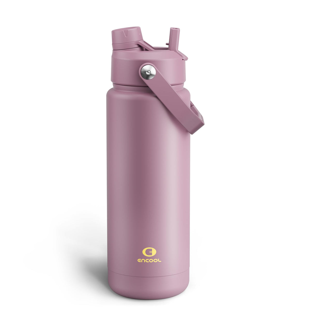 ENCOOL Insulated Water Bottle with Straw Stainless Steel Water Bottle, Leak-Proof, BPA-Free, Double Wall Vacuum Keeps Cold for 24 Hours for Sports, Travel, School (26 oz, Black Night)