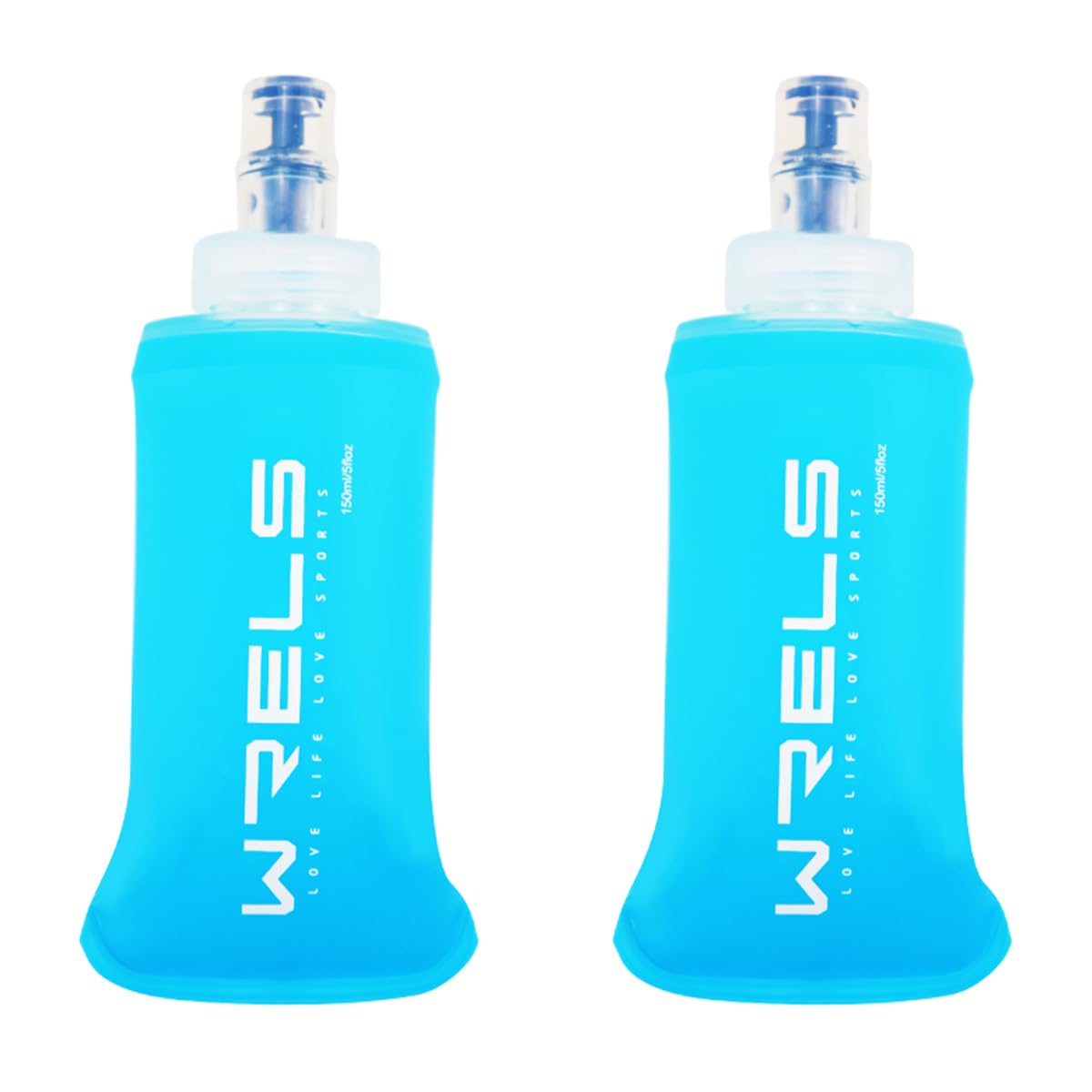 WRELS TPU Soft Flask Lightweight Portable Reusable Water Bottle,BPA Free Collapsible Flask for Hydration Pack in Running Hiking Cycling and Marathon