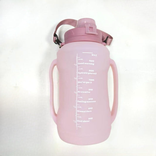 64oz Collapsible Silicone Water Bottle with Straw, BPA-Free,Foldable Water Jug with Handle for Gym, Hiking, Camping,Fishing (Pink)