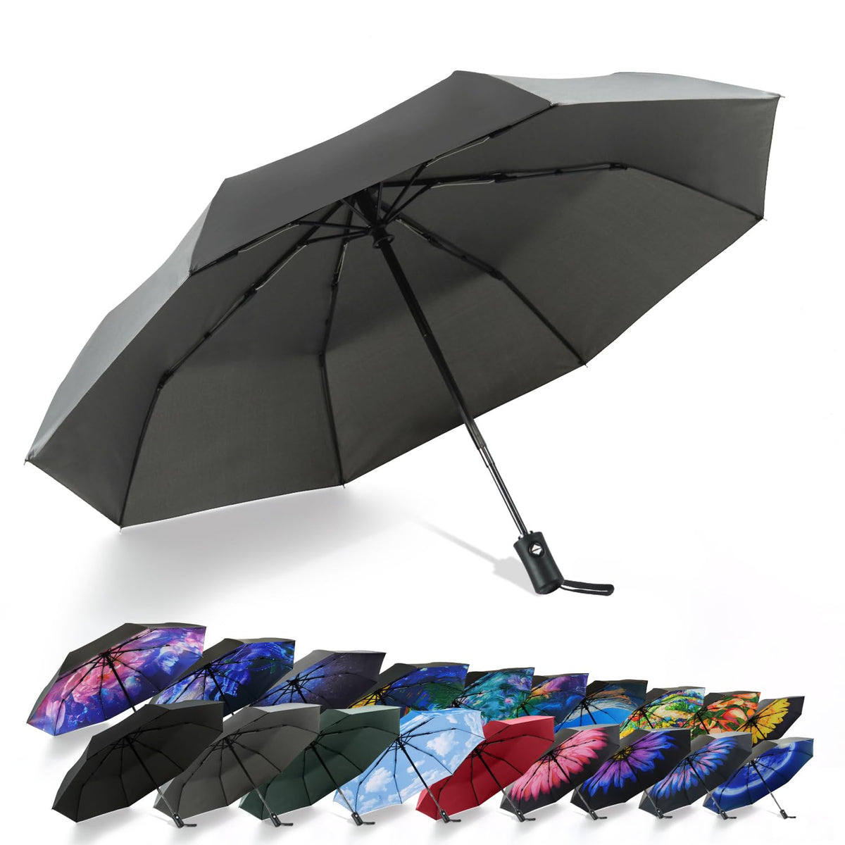 SY COMPACT Travel Umbrella - Windproof Automatic Compact Umbrellas for Rain