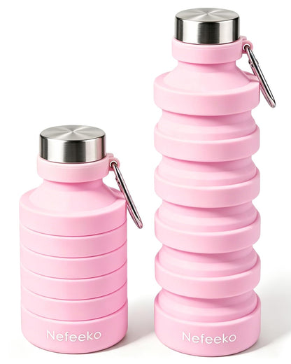Nefeeko Collapsible Water Bottle, Reuseable BPA Free Silicone Water Bottles