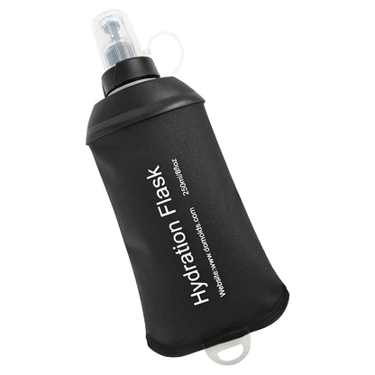 WILDREEDS 500ml Soft Flask, TPU Collapsible Soft Water Bottle for Hydration Pack, Running Vest, Folding Water Bottle for Hiking Cycling Climbing-2Pcs, Blue