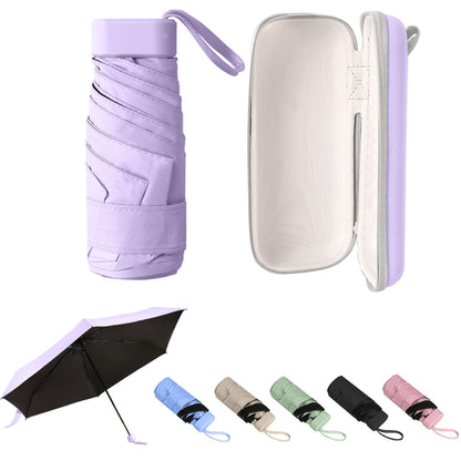 GUARAY Mini Umbrella with Case – Lightweight Folding Compact Travel Accessory, Small Sun Umbrella UV Protection for Girls, Kids & Adults, Fits in Purse Pocket Backpack