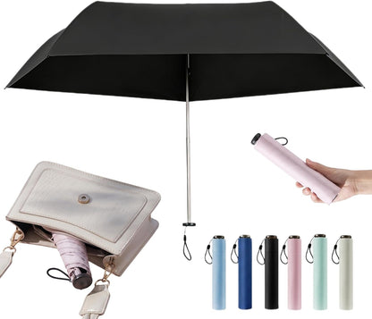 Pencil Umbrella from Japan, 103g Mini Japan Pencil Umbrellas with UPF 50+ Sun, Ultra-Lightweight Compact All-Weather Umbrella for Rain, Backpack, Handbag, Commute, Beach, Hiking, Outdoor Use