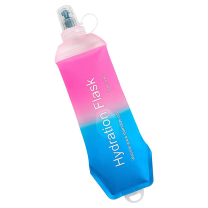 WILDREEDS 500ml Soft Flask, TPU Collapsible Soft Water Bottle for Hydration Pack, Running Vest, Folding Water Bottle for Hiking Cycling Climbing-2Pcs, Blue
