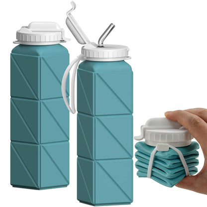 BEAUTAIL Collapsible Water Bottles 21oz/610mL, Silicone Travel Water Bottle