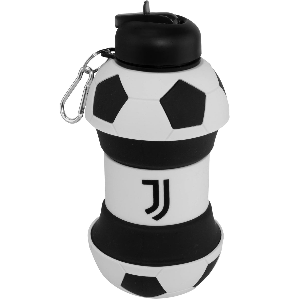 Maccabi Art Clip-On Collapsible 1 Liter, 34 oz. size BPA-Free Silicone Soccer Ball Large Water Bottle for Kids