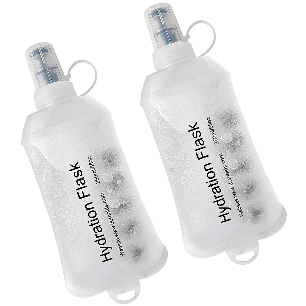 WILDREEDS 500ml Soft Flask, TPU Collapsible Soft Water Bottle for Hydration Pack, Running Vest, Folding Water Bottle for Hiking Cycling Climbing-2Pcs, Blue